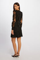 Robe courte ajustée dentelle noir femme