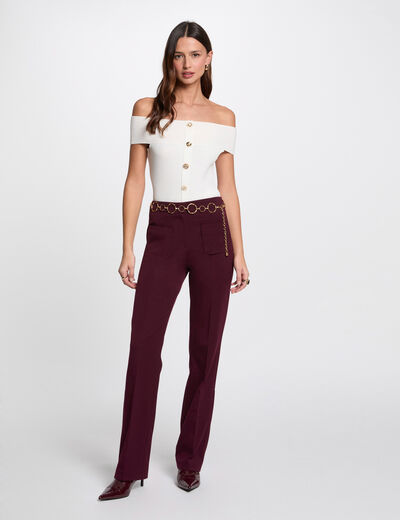 Bootcut trousers plum women