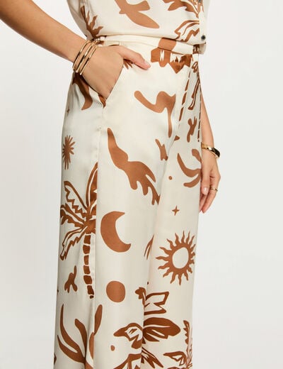 Wide satin trousers multicolor women