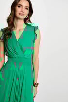 Robe droite fluide sans manches vert émeraude femme