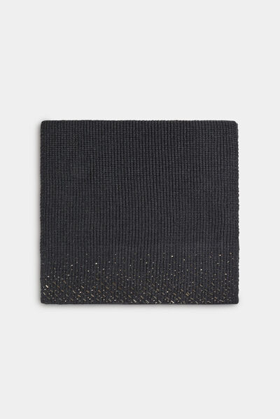 Knitted scarf with rhinestones mid-grey ladies'
