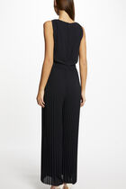 Loose jumpsuit with pleated legs navy blue women