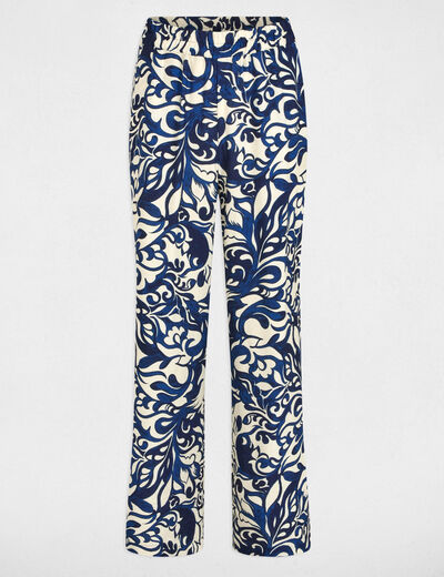 Printed straight trousers multicolor women
