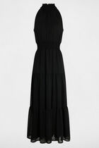 Maxi straight dobby spot dress black women
