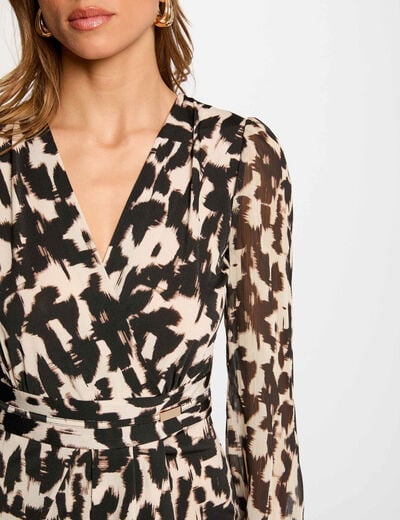 Printed fitted mini dress multicolor women
