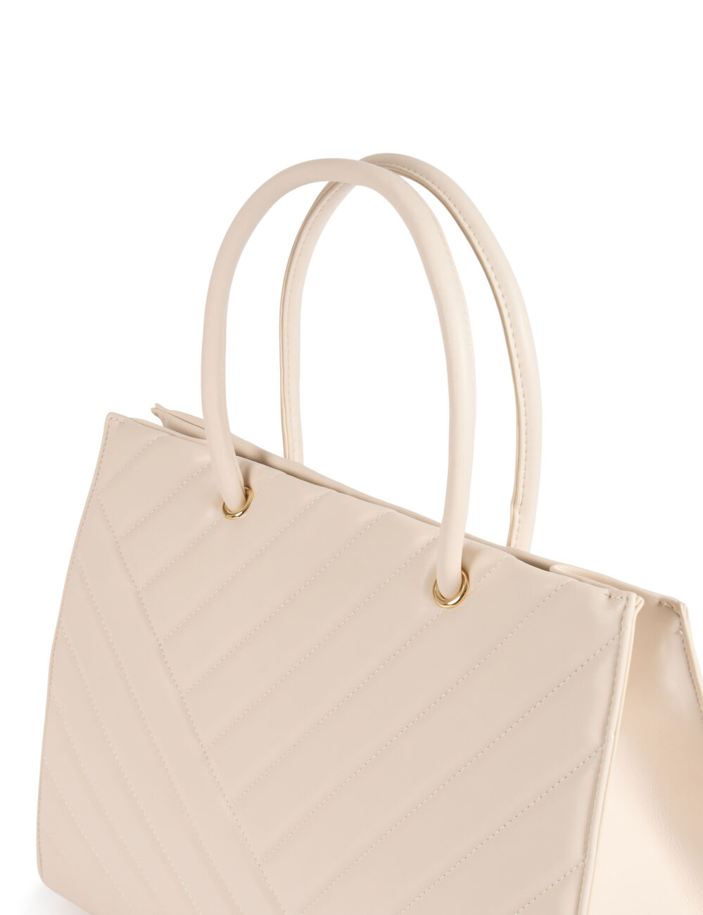 Quilted shopper bag ivory women