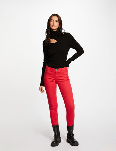 Skinny trousers with 5 pockets red ladies'