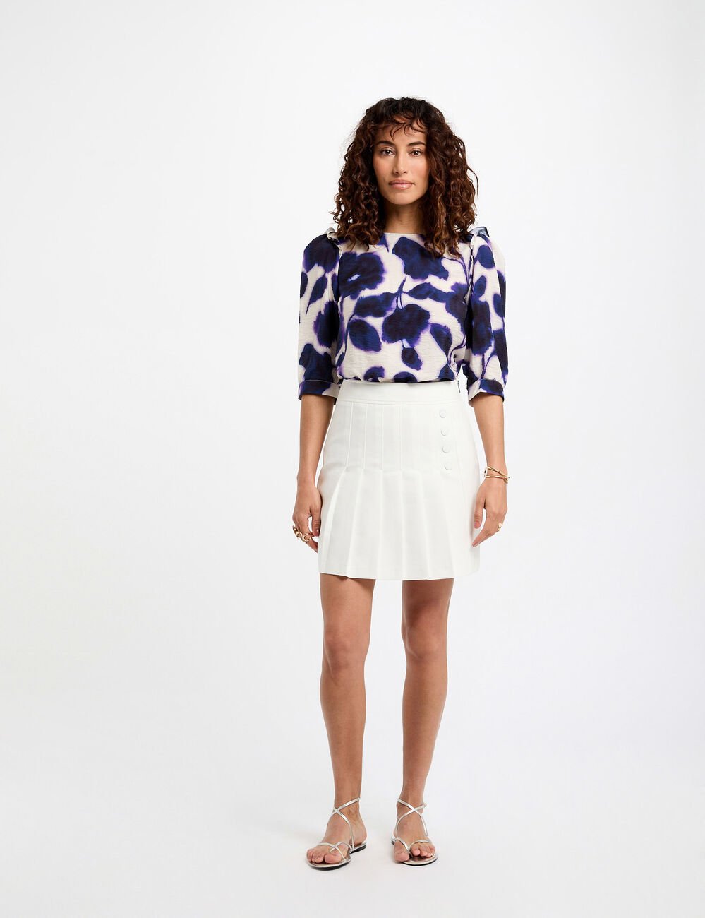 Blouse manches 3/4 imprimée multicolore femme
