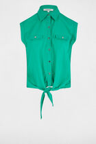 Blouse sans manches vert émeraude femme