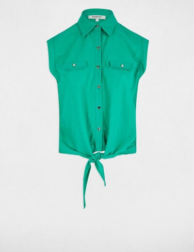 Sleeveless blouse emerald green women