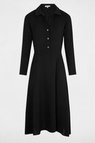 Loose straight midi dress black women