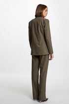 Veste courte col châle vert kaki femme