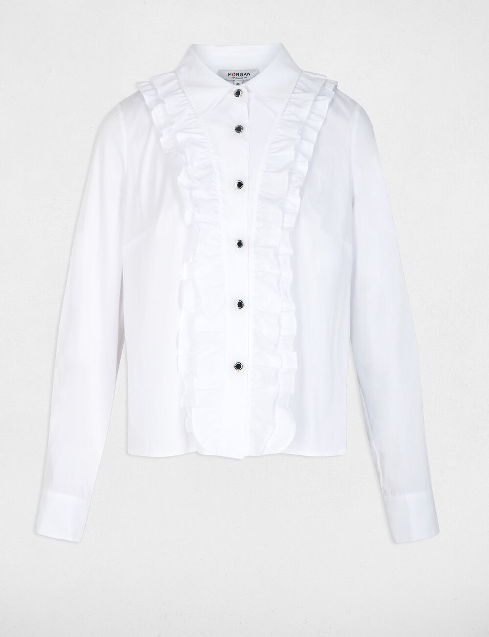 Straight shirt with notch collar white women