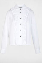 Straight shirt with notch collar white women