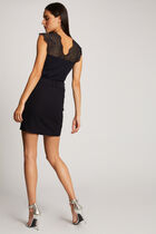 Vest top with wide straps and lace navy blue women