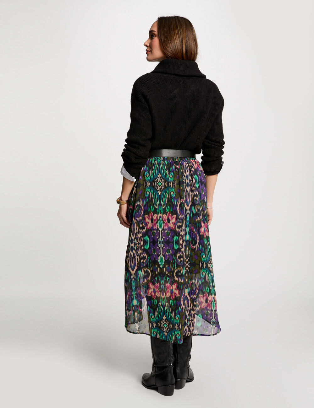 Printed wrap skirt multicolor women