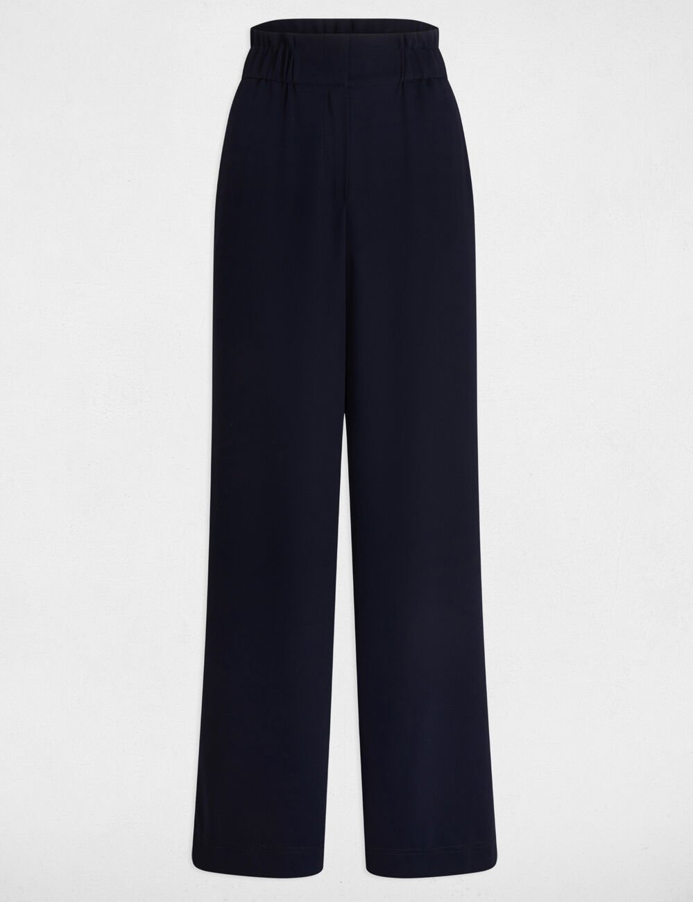 Wide leg trousers navy blue women