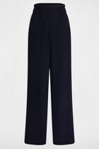 Wide leg trousers navy blue women