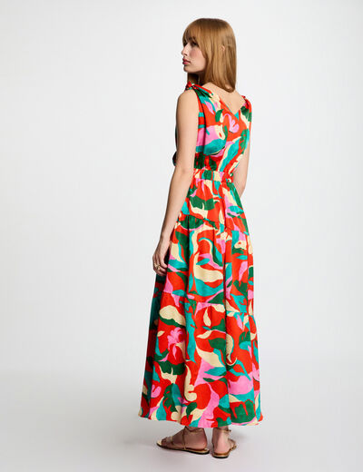 Printed maxi straight dress multicolor women