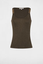 Vest top thin straps khaki green women