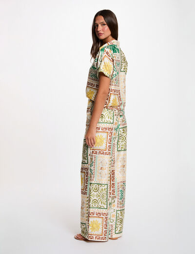 Satin printed shirt multicolor women