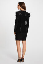 Robe ajustée sequins noir femme