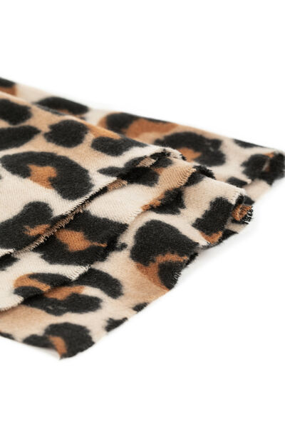 Scarf with leopard print beige ladies'