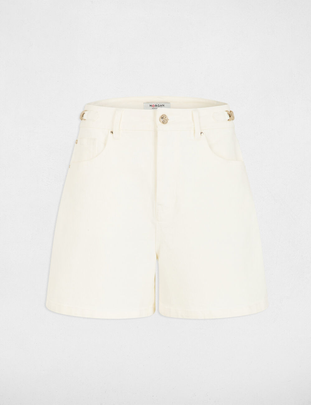 High-waisted shorts white women