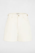 High-waisted shorts white women