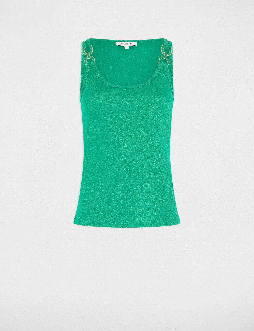 Sleeveless vest top emerald green women