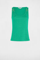 Sleeveless vest top emerald green women