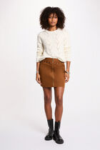 Fancy knit sweater ivory women