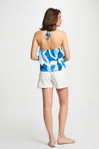 Printed open back top multicolor women