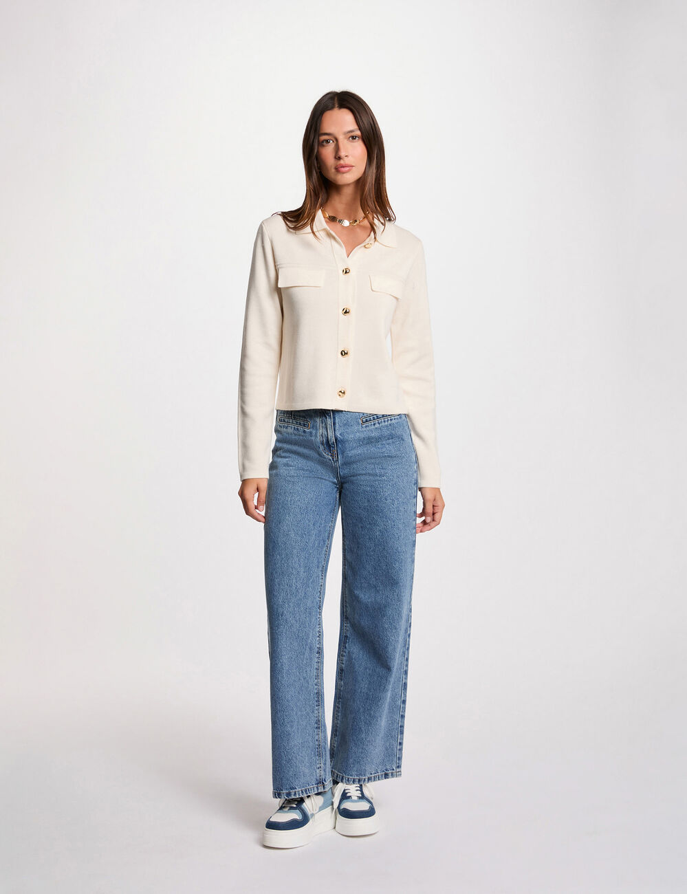 Long-sleeved cardigan ivory women