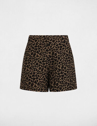 Straight shorts leopard print multicolor women