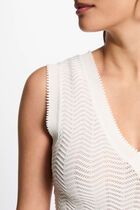Sleeveless knitted vest top white women