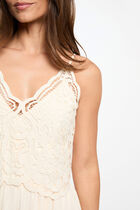 Long lace dress cream women