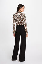 Top manches longues imprimé multicolore femme