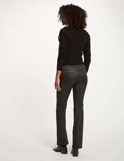 Coated bootcut trousers black women