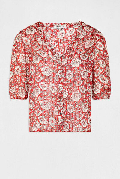 3/4-length sleeved blouse paisley print multico ladies'