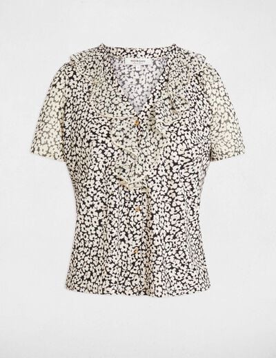 Short-sleeved blouse white women