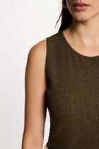 Sleeveless vest top khaki green women
