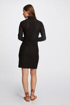 Fitted mini embroidered dress black women