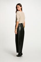 Pull manches 3/4 col en V sable femme