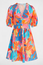 Printed mini A-line dress multicolor women