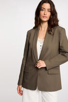 Short jacket shawl collar khaki green women