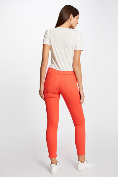 Low-waisted skinny jeans orange ladies'