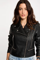 Straight jacket notched lapel collar black women