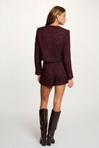Fitted jacket with round neck plum women