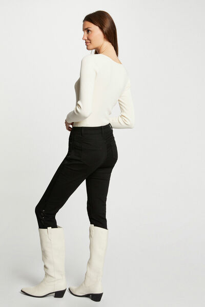 Slim jeans with sequins black ladies'